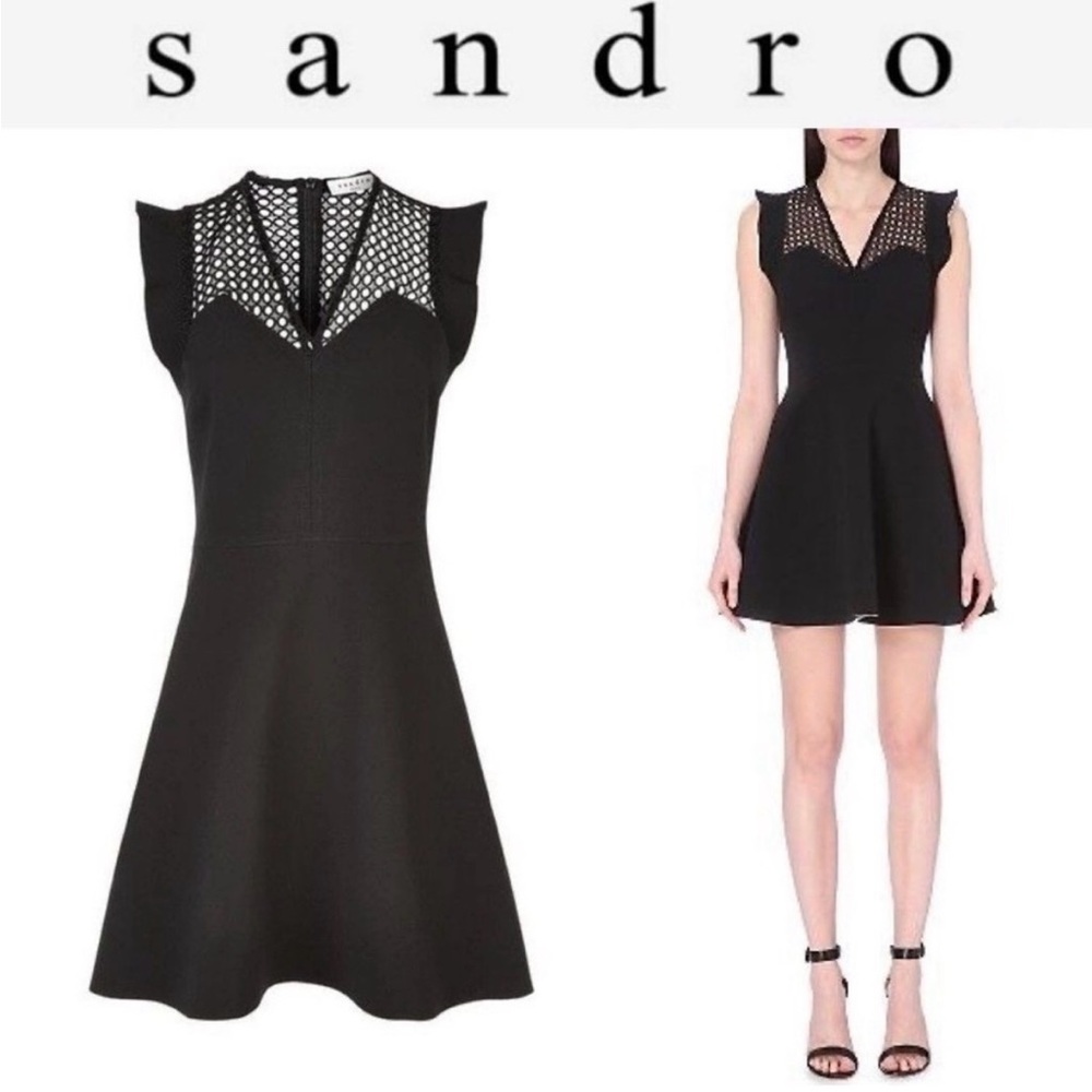 Sandro Paris black mesh dress size 1 NWOT